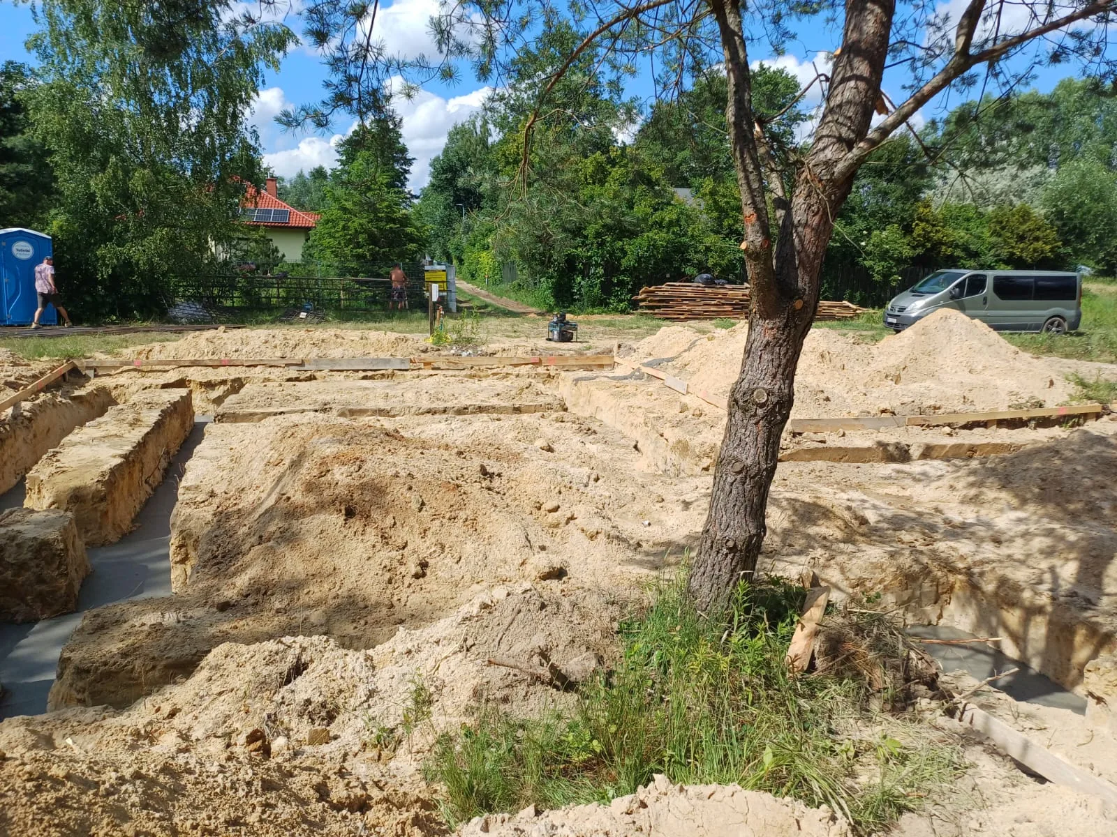 Wykopaliska i przygotowanie terenu budowy